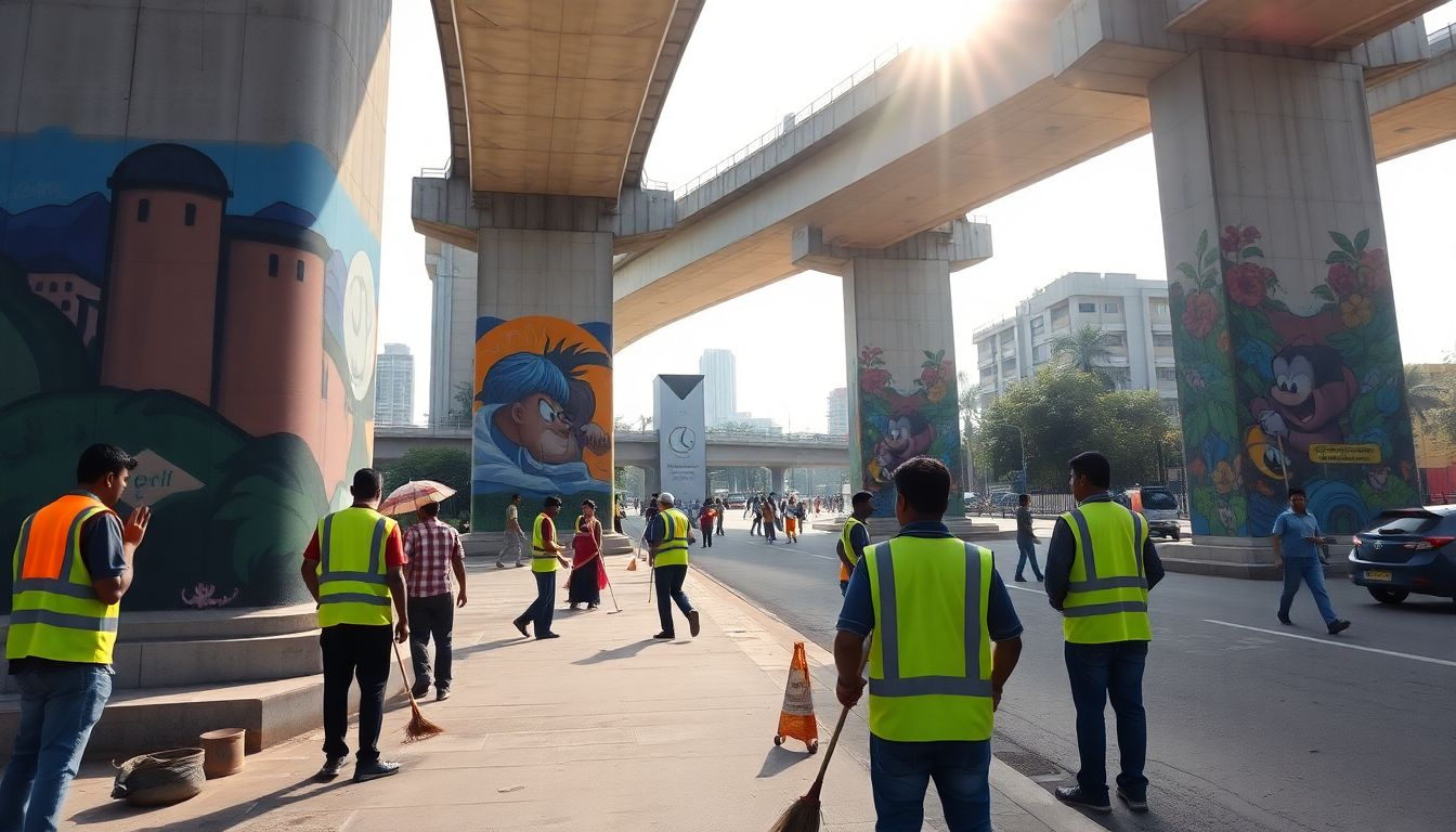 Volunteers and Civic Bodies Beautify Silk Board Junction in Bengaluru