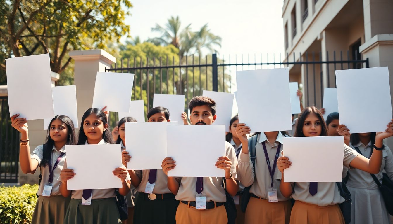 Gokula International School Students Protest Teacher Deployment for Election Duty