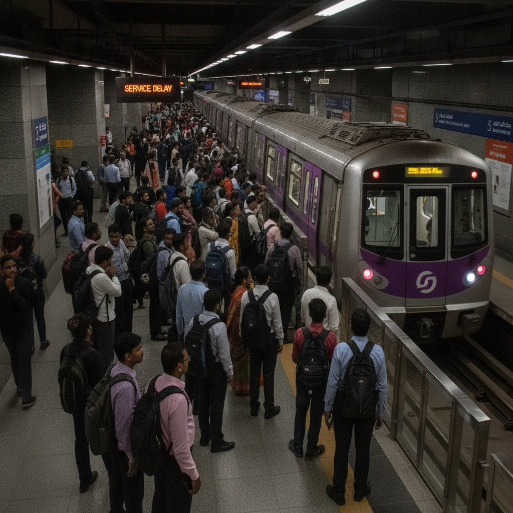 Purple Line metro glitch at Cubbon Park disrupts services to Whitefield