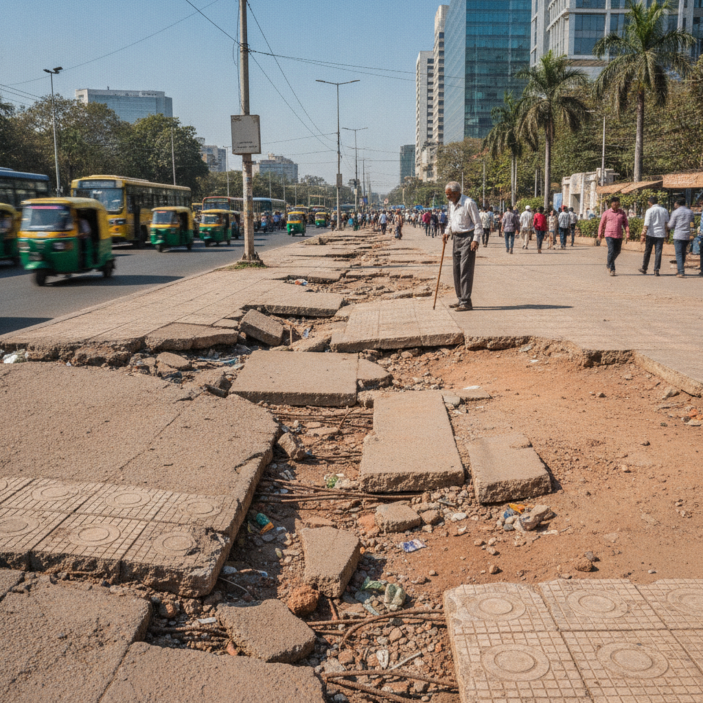 Bengaluru Civic Body Deletes Walking Campaign Post After Outcry Over Broken Footpaths