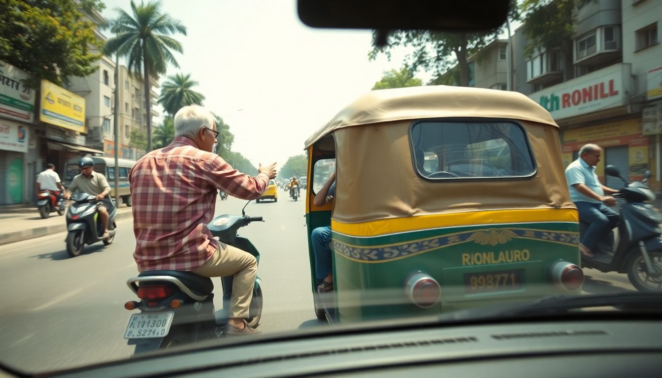 Elderly scooter rider slapped by autorickshaw driver in Bengaluru road dispute