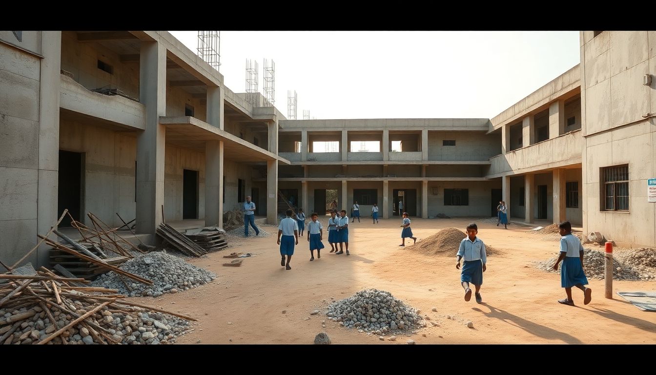 Dodda Banaswadi School Construction Leaves 800 Students in Unsafe Conditions