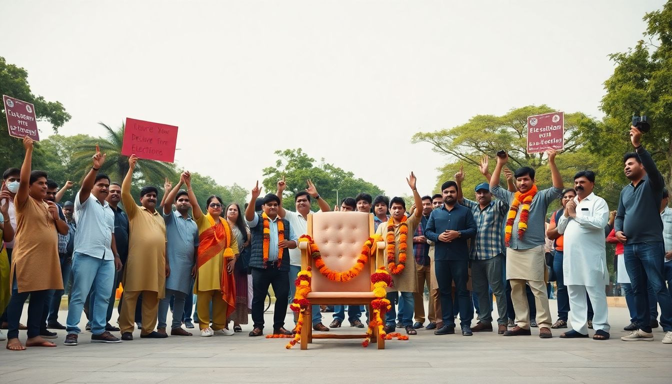 BNP Protests Municipal Election Delay with Satirical Ceremony at Freedom Park